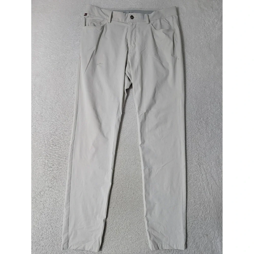 KJUS‎ Iver 5-Pocket Pants Mens 33/32 Beige Stretch Tailored Fit Golf Trousers